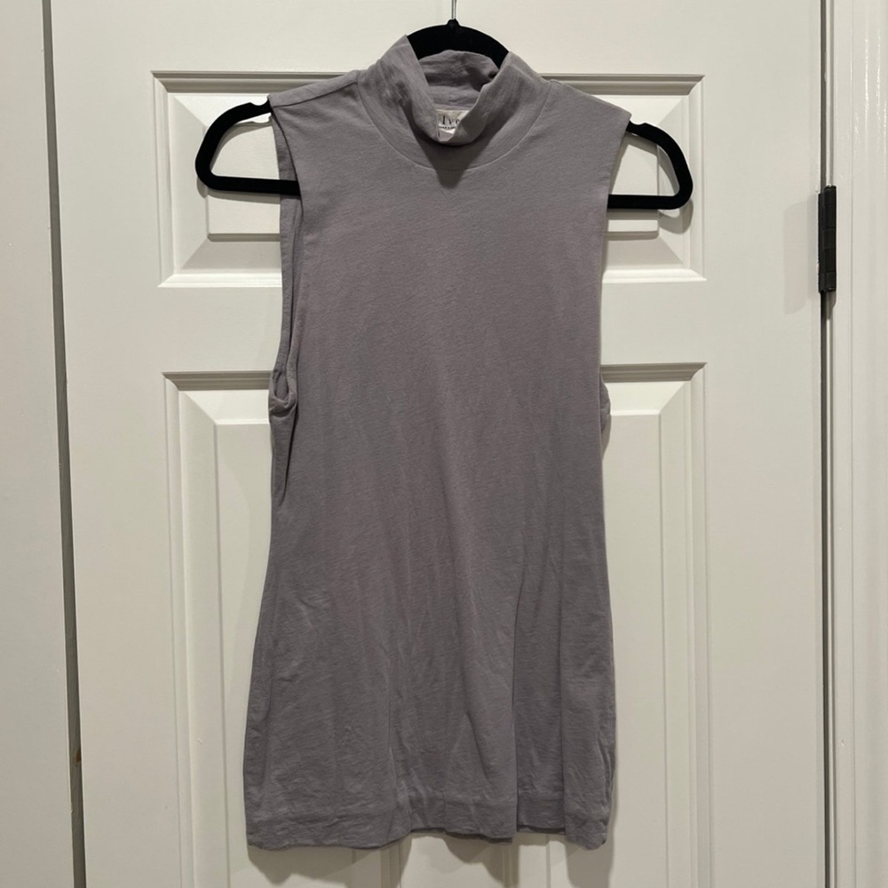 Lilac Sleeveless Turtleneck Top